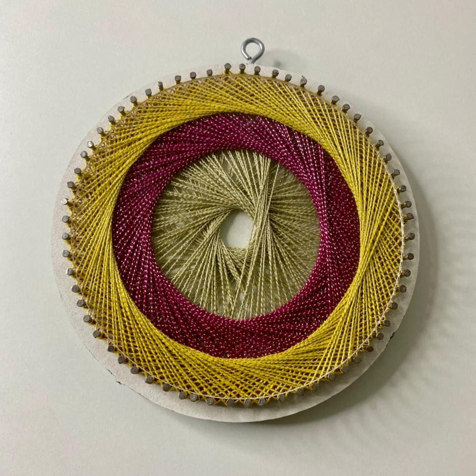 Mini Abstract String Art – 5 Inch | Handmade Multicolor Decor